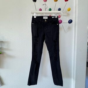 Frame Denim Black Distressed Jeans